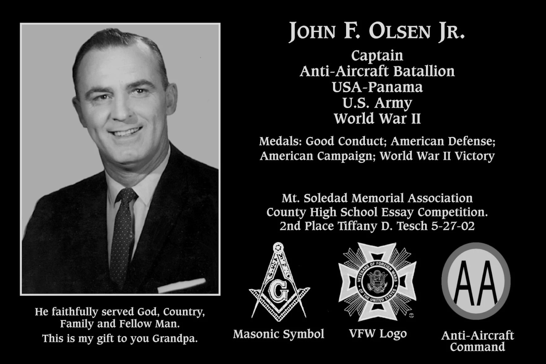 John F Olsen jr