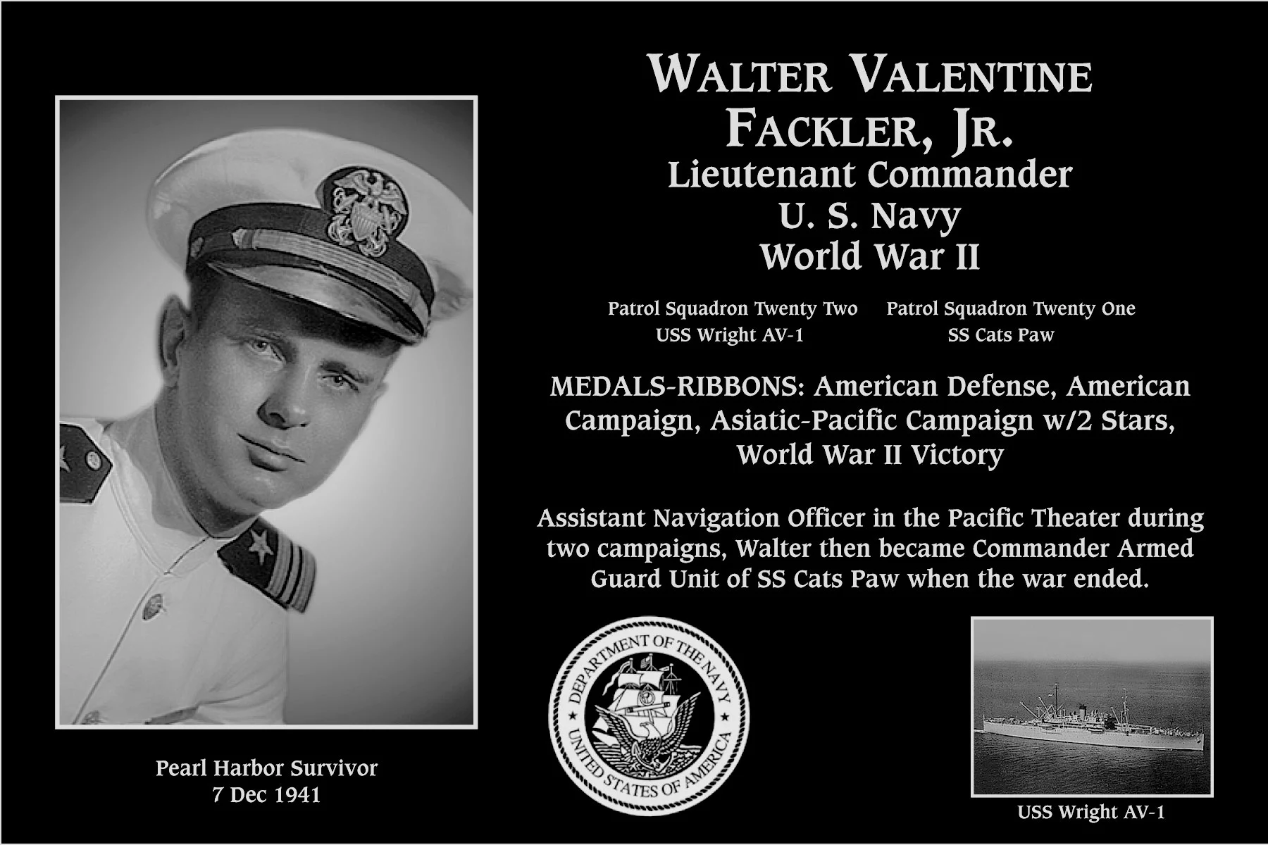 Walter Valentine Fackler jr