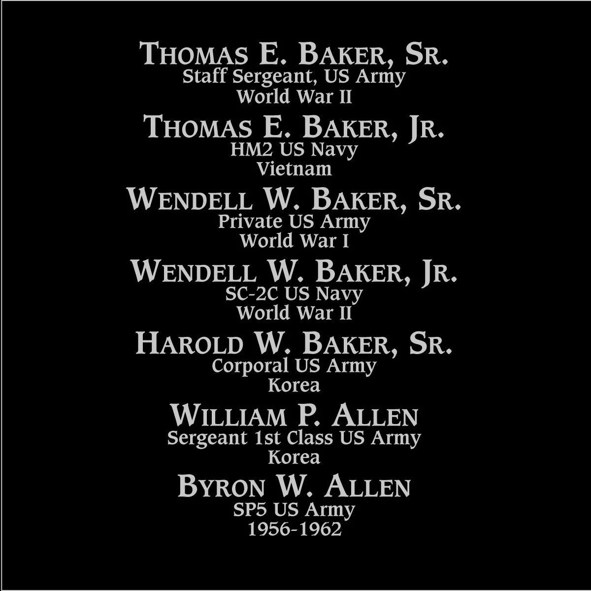 Thomas E. Baker sr
