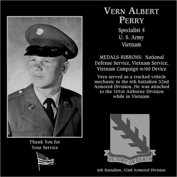 Specialist Vern Albert Perry Mt Soledad Virtual Plaque