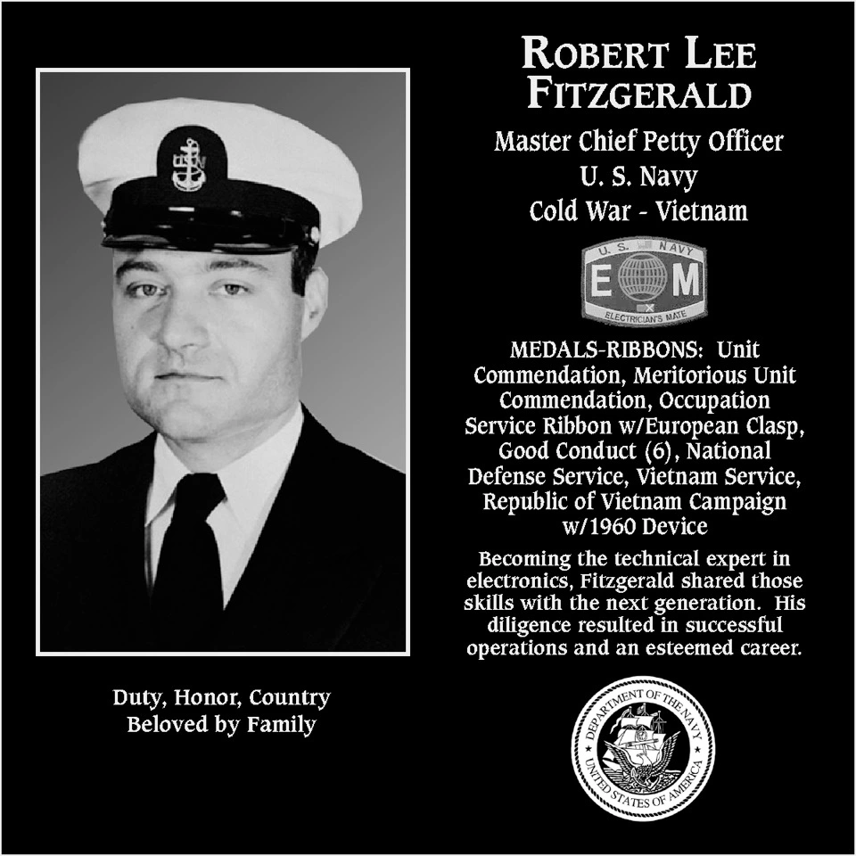 Master Chief Petty Officer Of The Navy Robert Lee Fitzgerald Mt