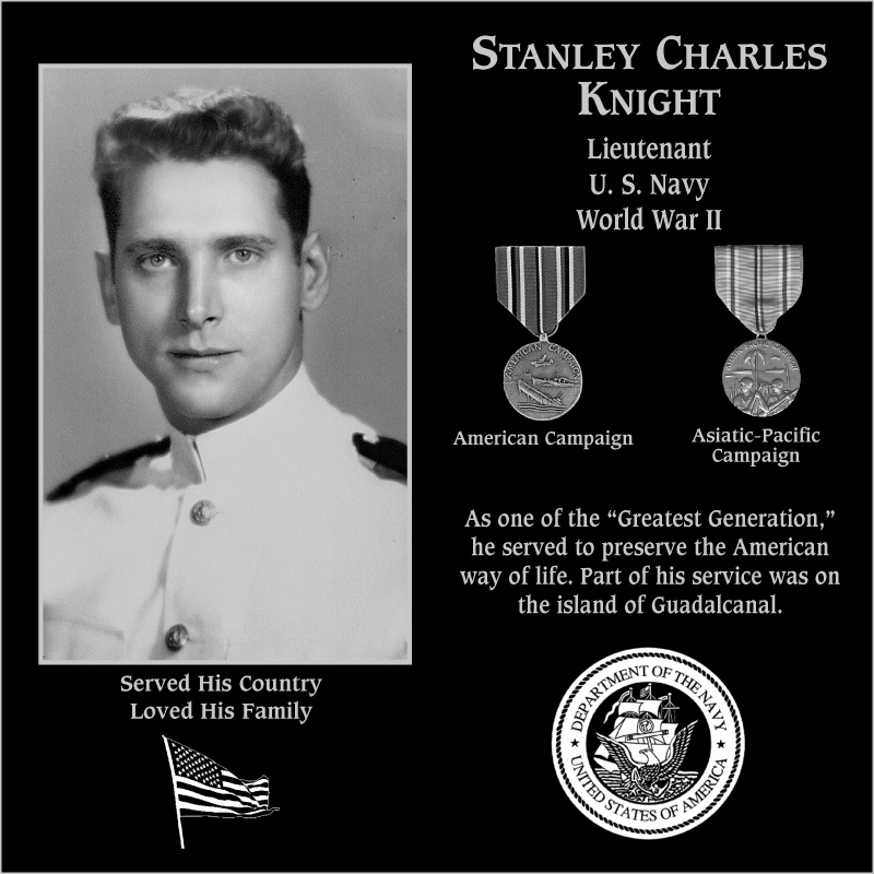 Lieutenant Stanley Charles Knight Mt Soledad Virtual Plaque