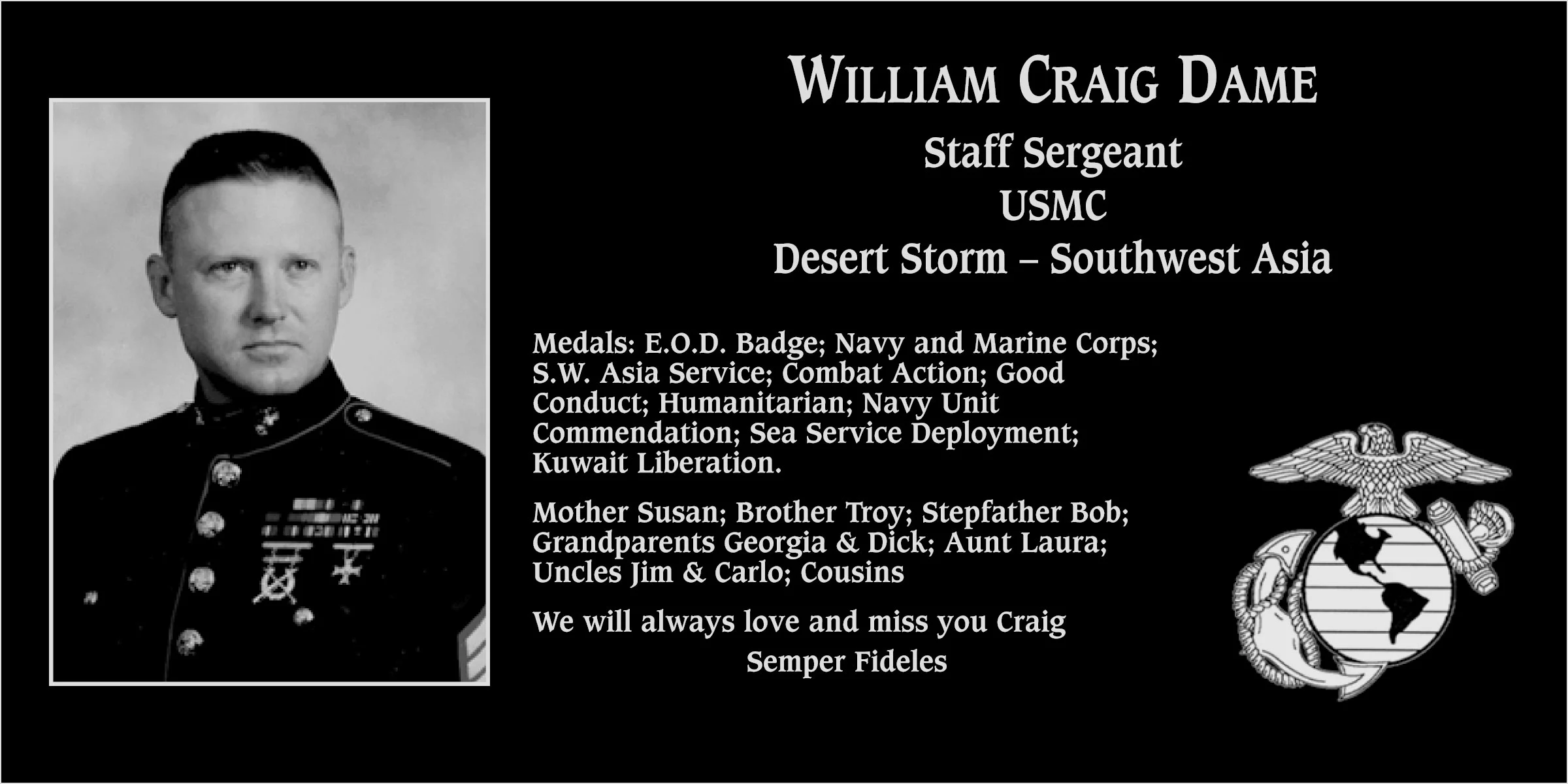 William Craig Dame
