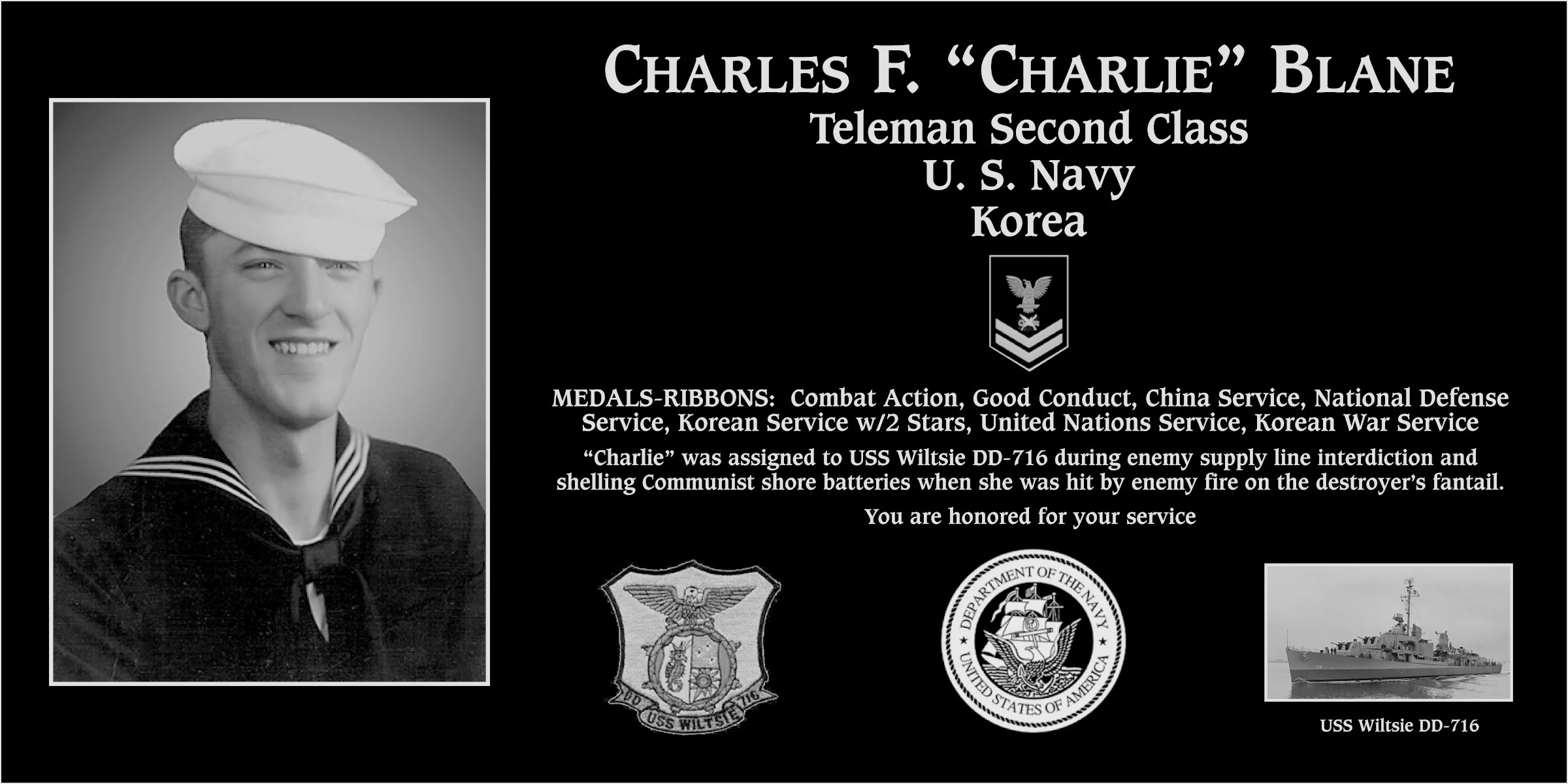 Charles F “Charlie” Blane
