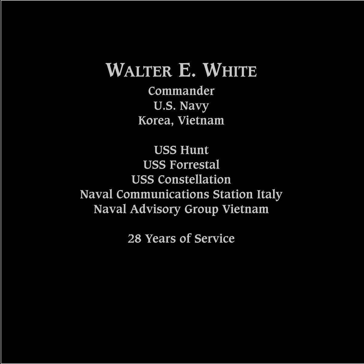 Walter E  White