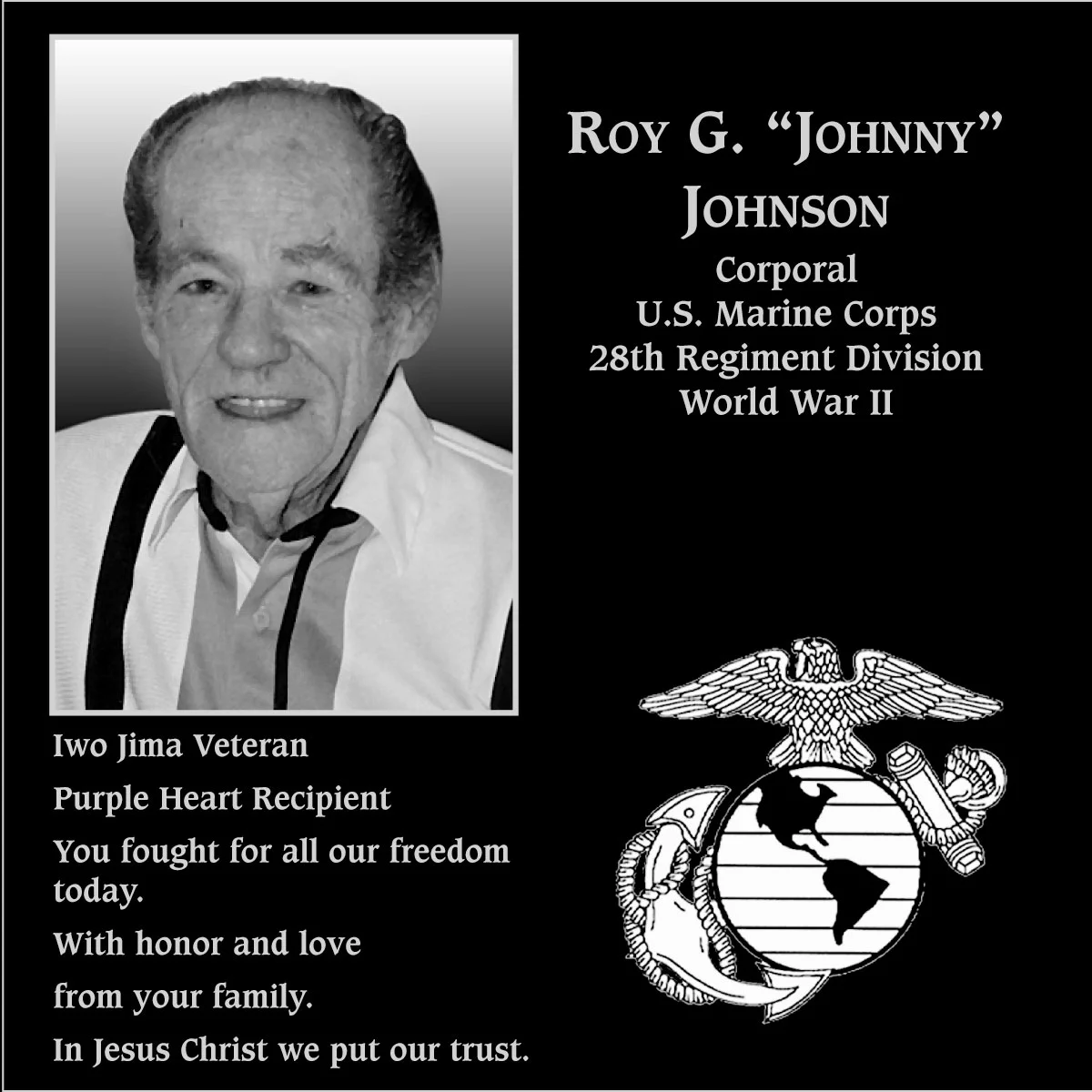 Roy G “Johnny” Johnson