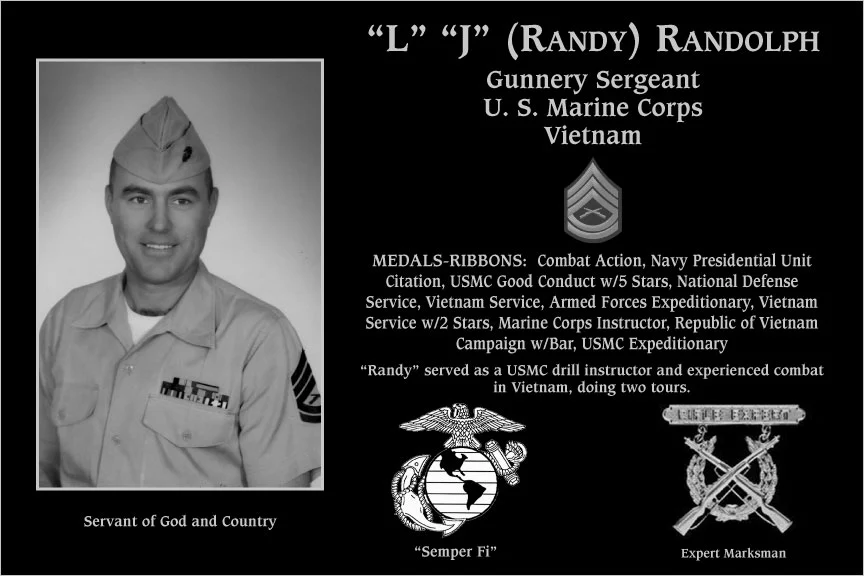 Gunnery Sergeant L J Randolph | Mt. Soledad Virtual Plaque