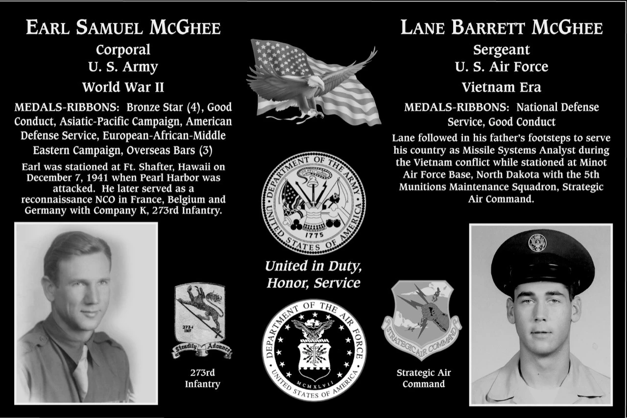 Corporal Earl Samuel McGhee | Mt. Soledad Virtual Plaque