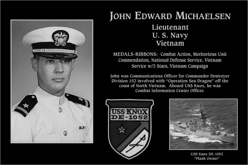 Lieutenant John Edward Michaelsen | Mt. Soledad Virtual Plaque