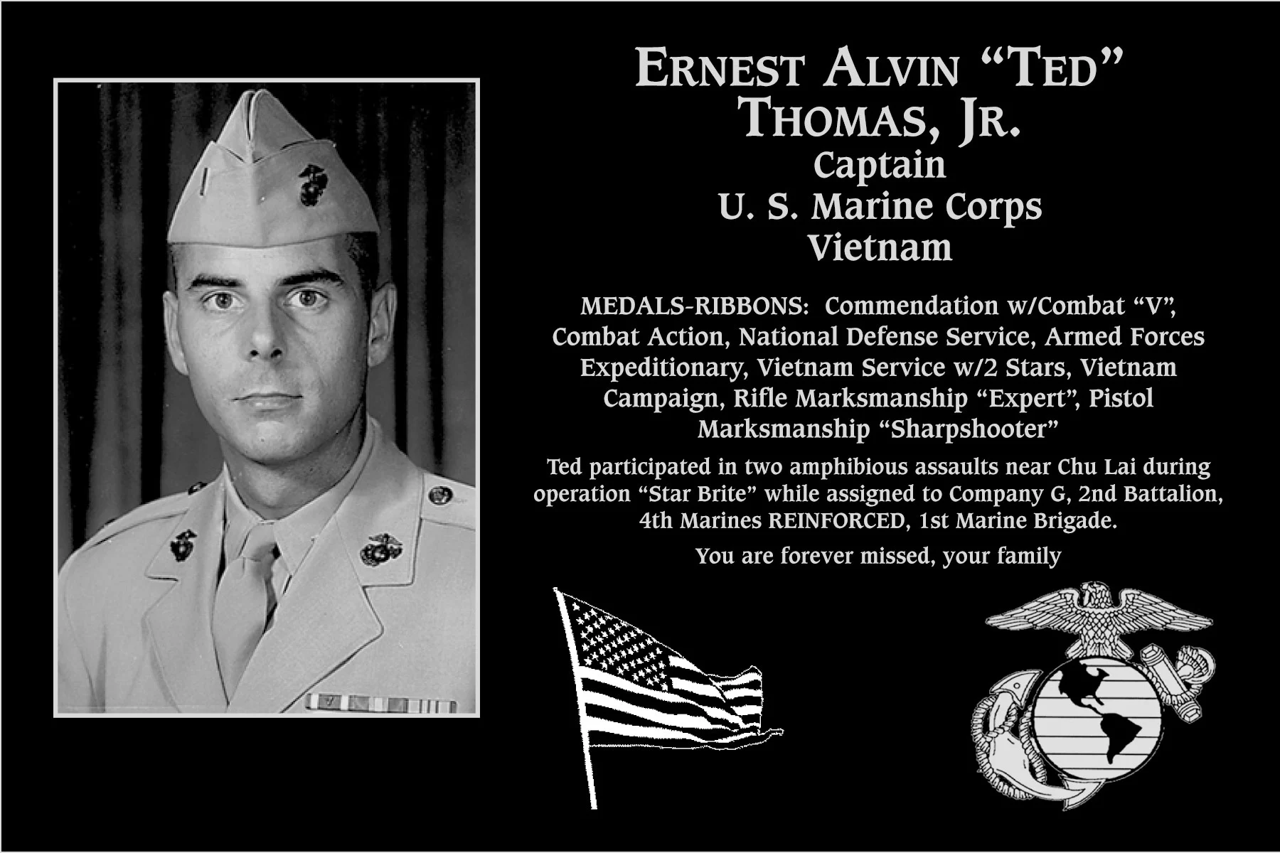 Captain Ernest Alvin Thomas jr | Mt. Soledad Virtual Plaque