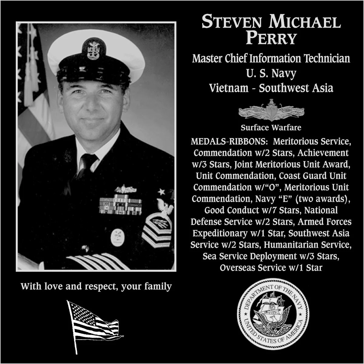 Master Chief Petty Officer Steven Michael Perry | Mt. Soledad Virtual ...