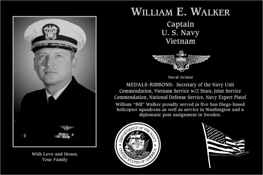 Captain William E Walker | Mt. Soledad Virtual Plaque