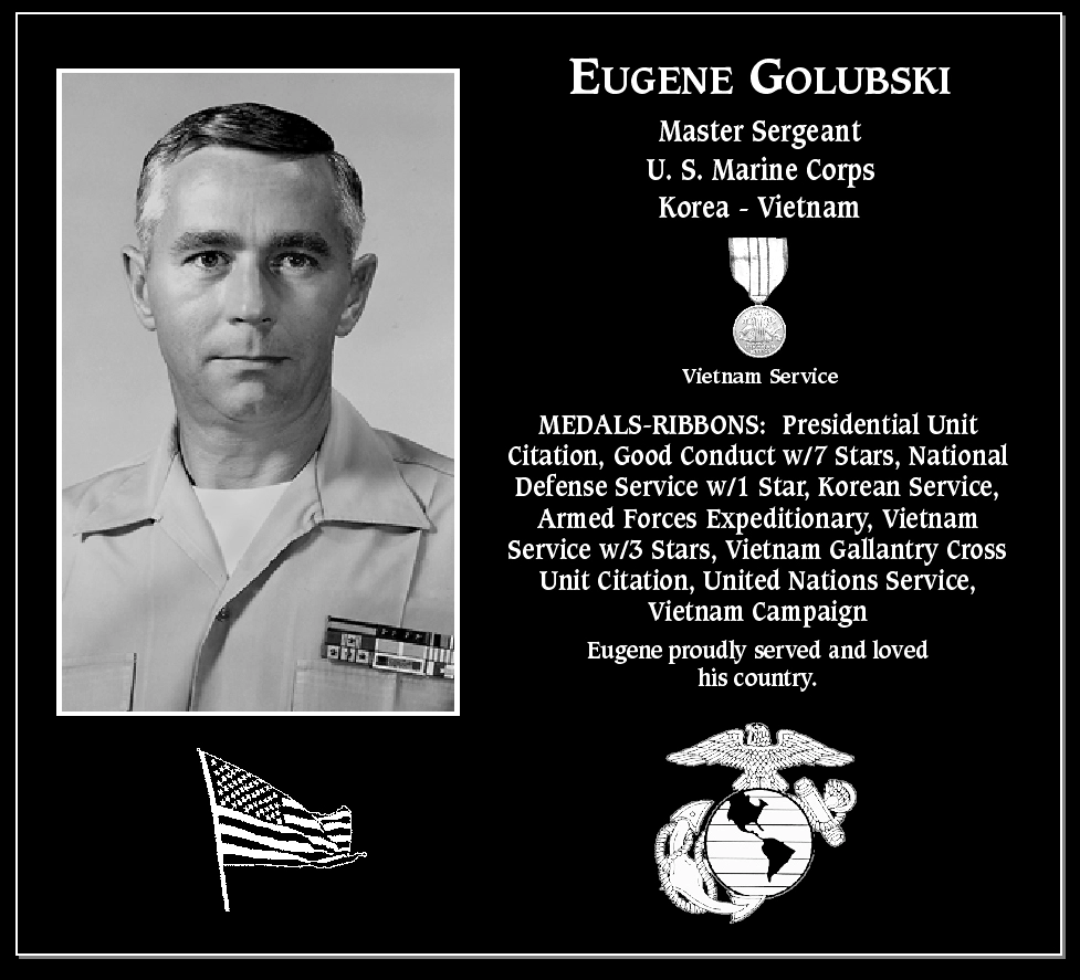 Master Sergeant Eugene Golubski | Mt. Soledad Virtual Plaque