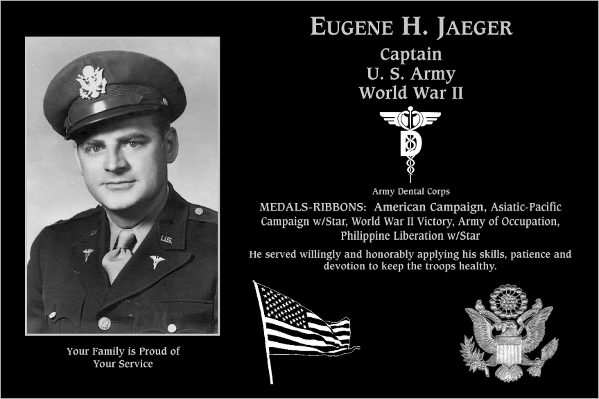 Captain Eugene H Jaeger | Mt. Soledad Virtual Plaque