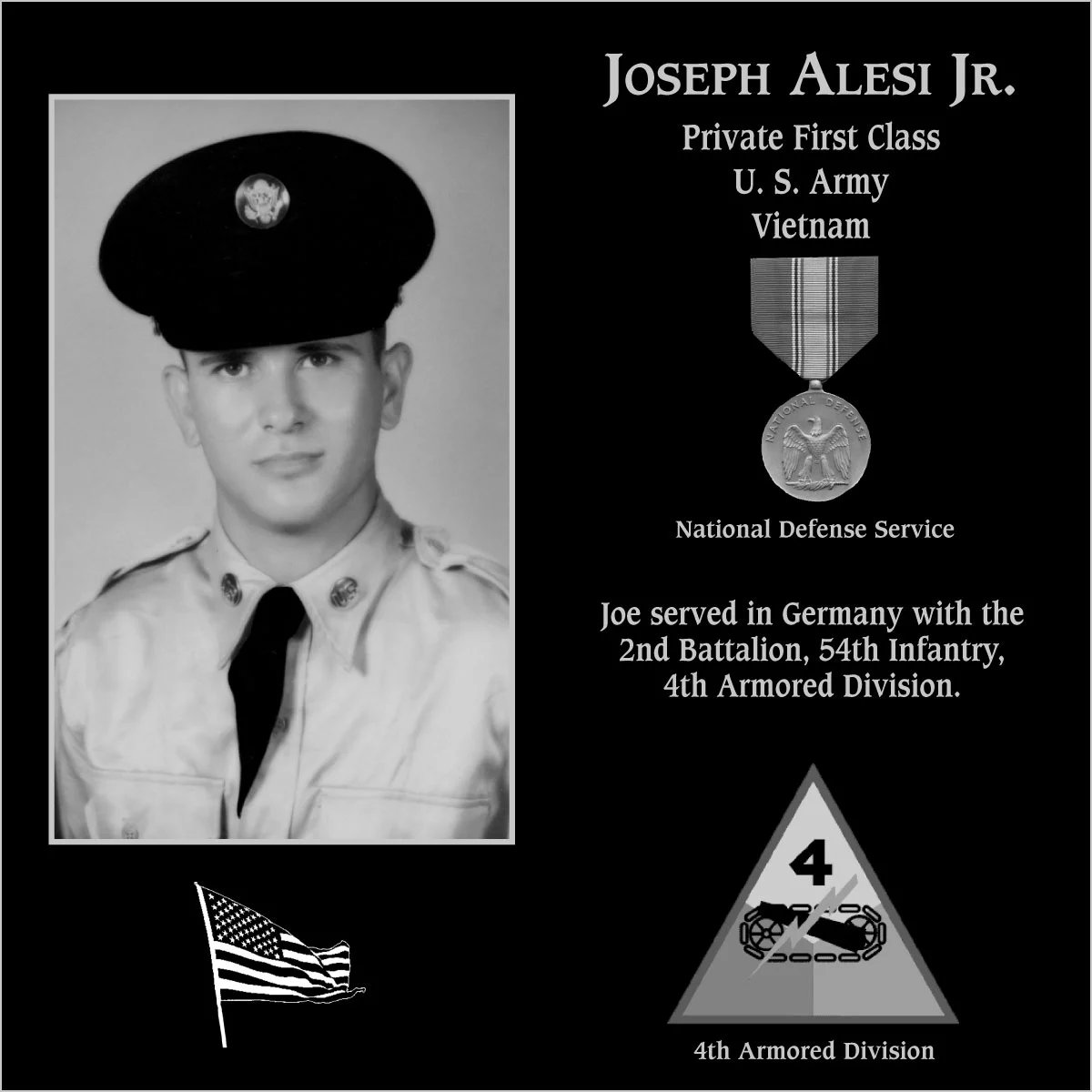 Private First Class Joseph Alesi jr | Mt. Soledad Virtual Plaque