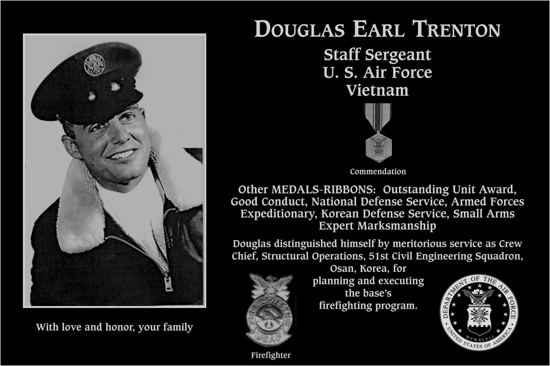 Staff Sergeant Douglas Earl Trenton Mt Soledad Virtual Plaque