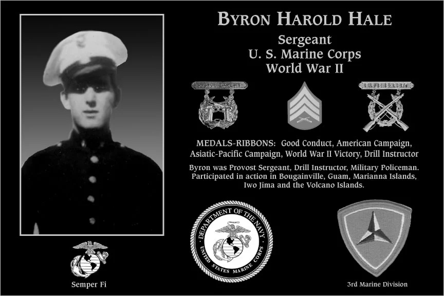 Sergeant Byron Harold Hale | Mt. Soledad Virtual Plaque