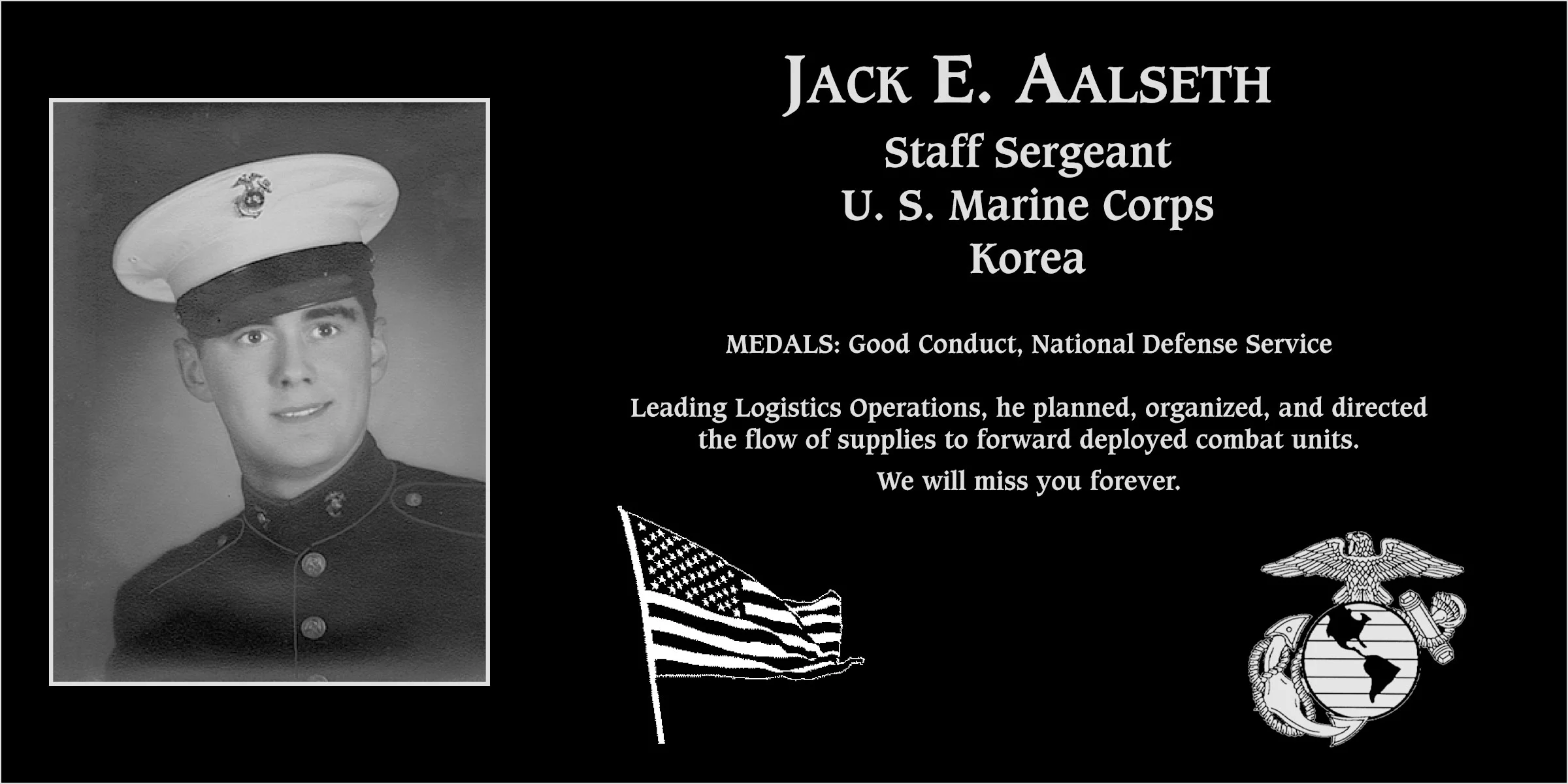 Staff Sergeant Jack E Aalseth | Mt. Soledad Virtual Plaque