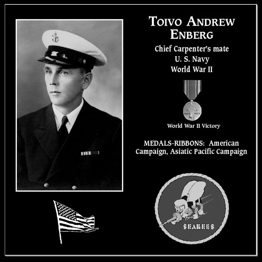 Chief Petty Officer Toivo Andrew Enberg | Mt. Soledad Virtual Plaque