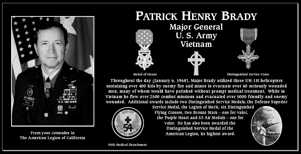 Major General Patrick Henry Brady | Mt. Soledad Virtual Plaque