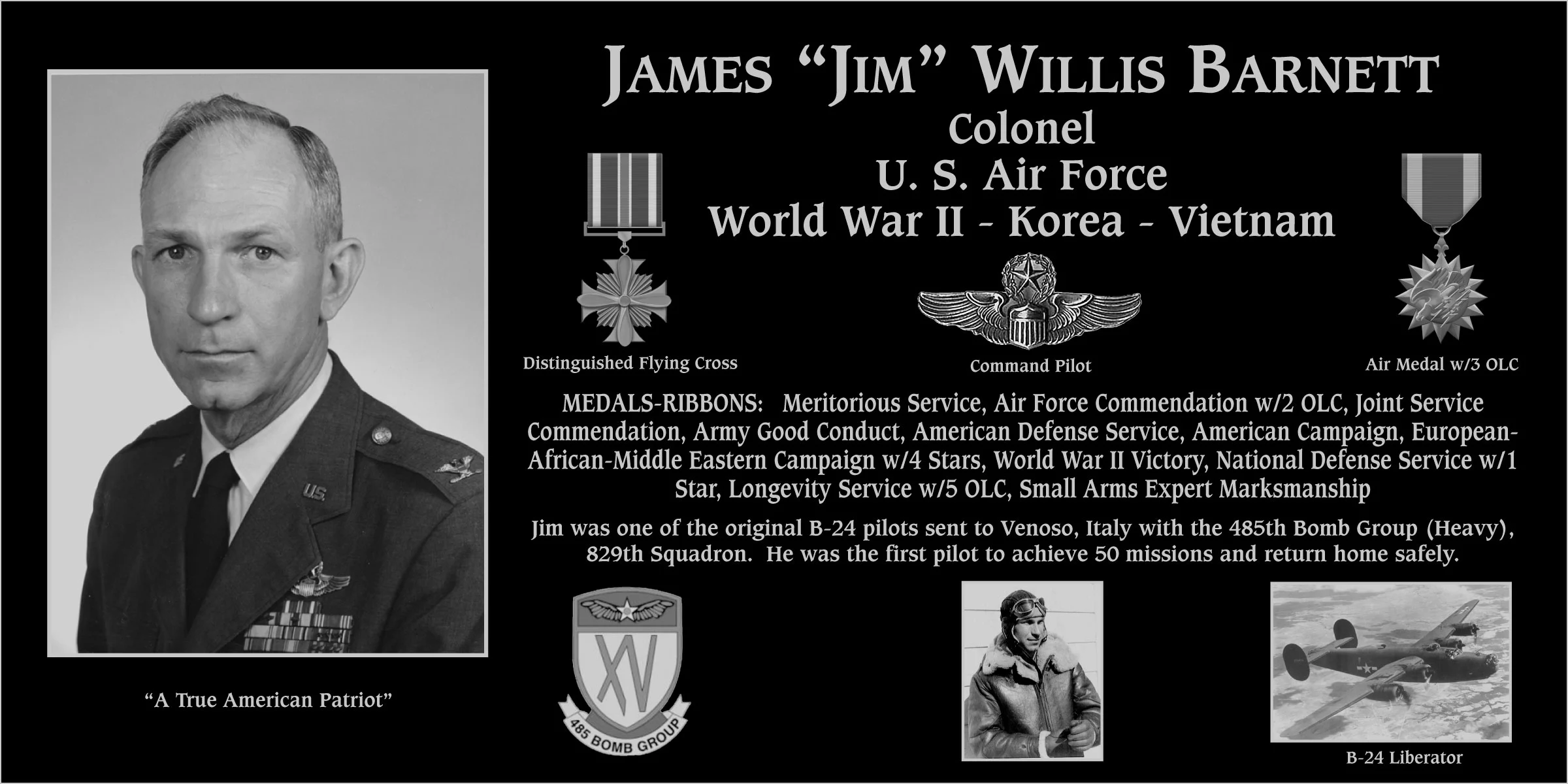 Colonel James Willis Barnett | Mt. Soledad Virtual Plaque