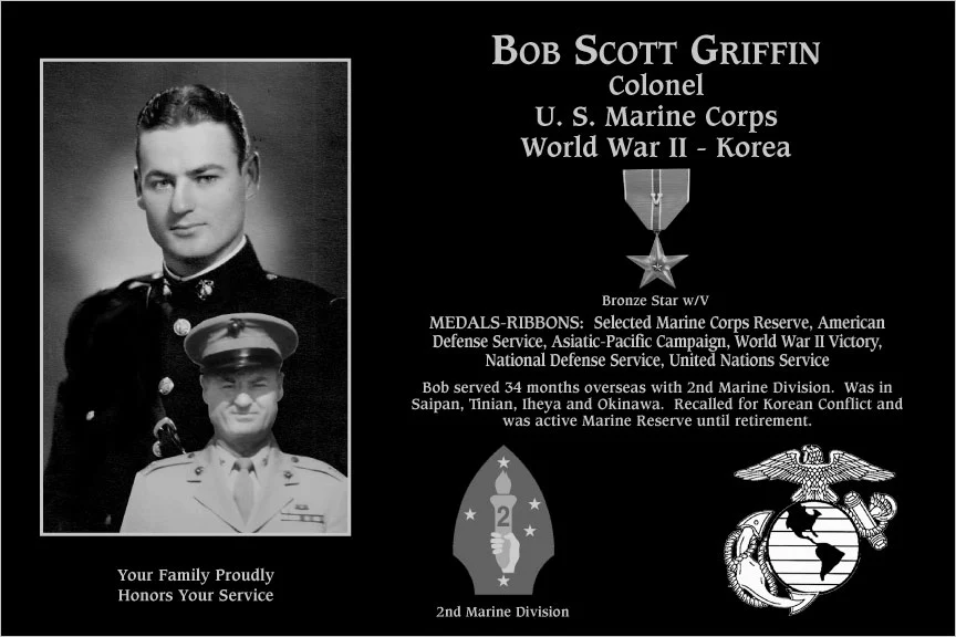 Colonel Bob Scott Griffin | Mt. Soledad Virtual Plaque