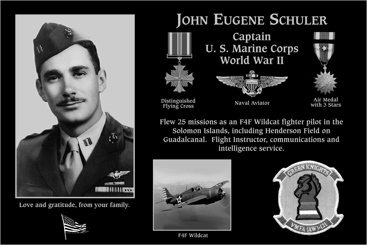 Captain John Eugene Schuler | Mt. Soledad Virtual Plaque