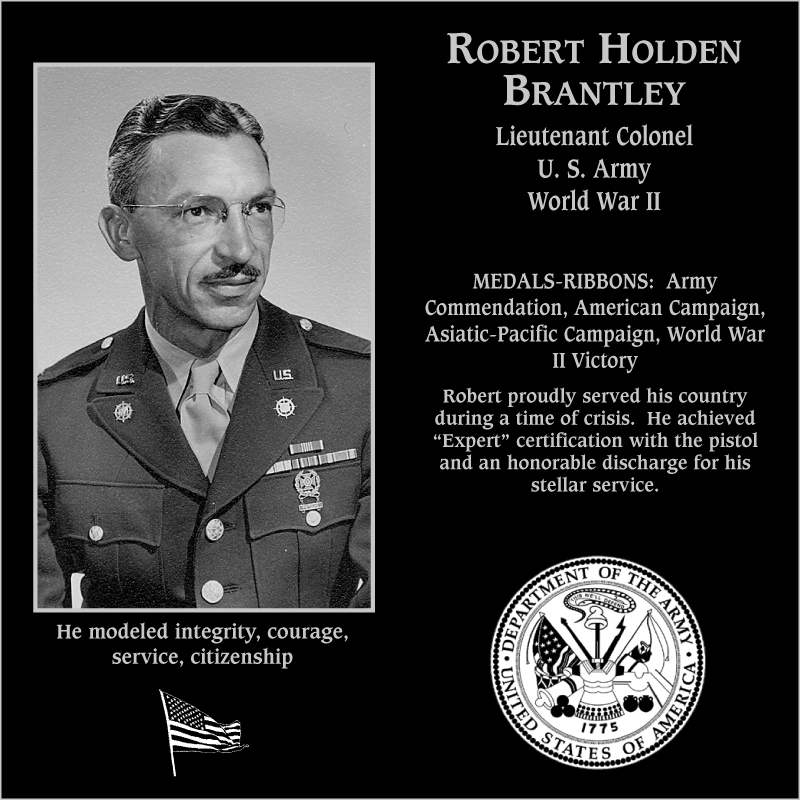 Lieutenant Colonel Robert Holden Brantley | Mt. Soledad Virtual Plaque