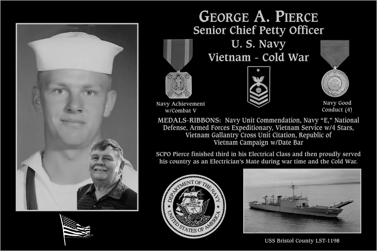 Senior Chief Petty Officer George A. Pierce | Mt. Soledad Virtual Plaque