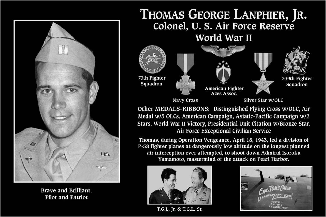 Colonel Thomas George Lanphier jr | Mt. Soledad Virtual Plaque