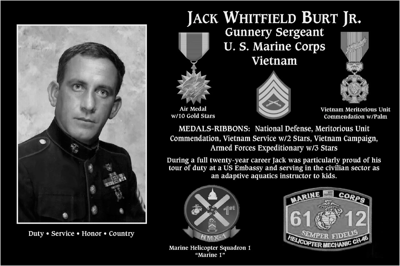 Gunnery Sergeant Jack Whitfield Burt jr | Mt. Soledad Virtual Plaque