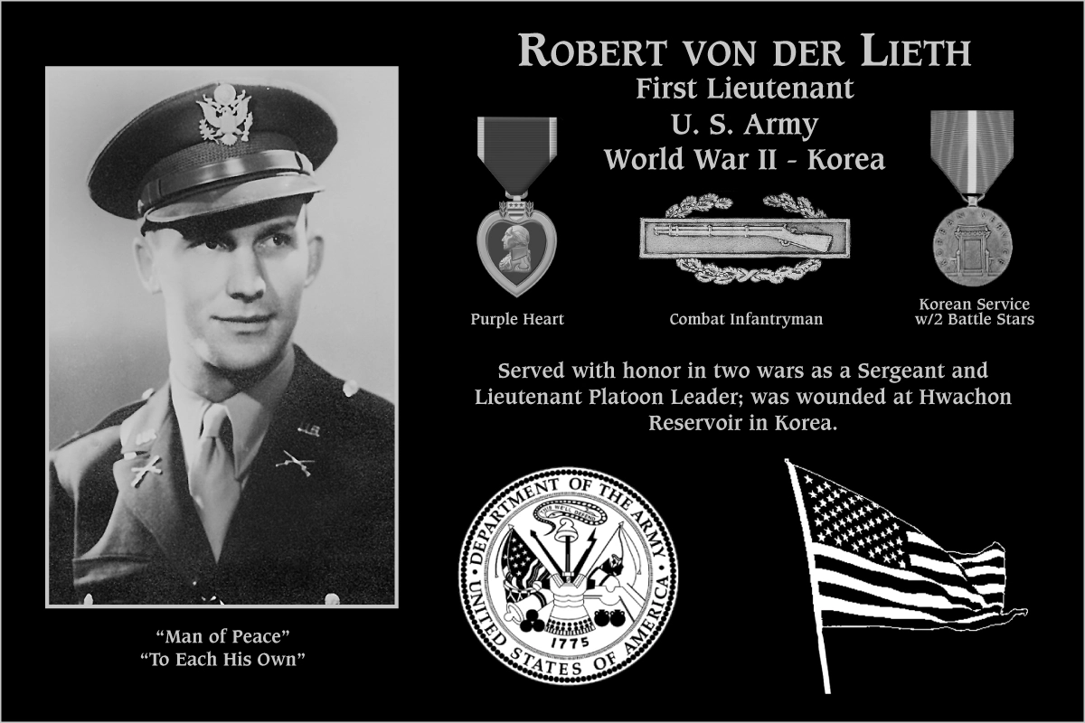 First Lieutenant Robert von der Lieth | Mt. Soledad Virtual Plaque