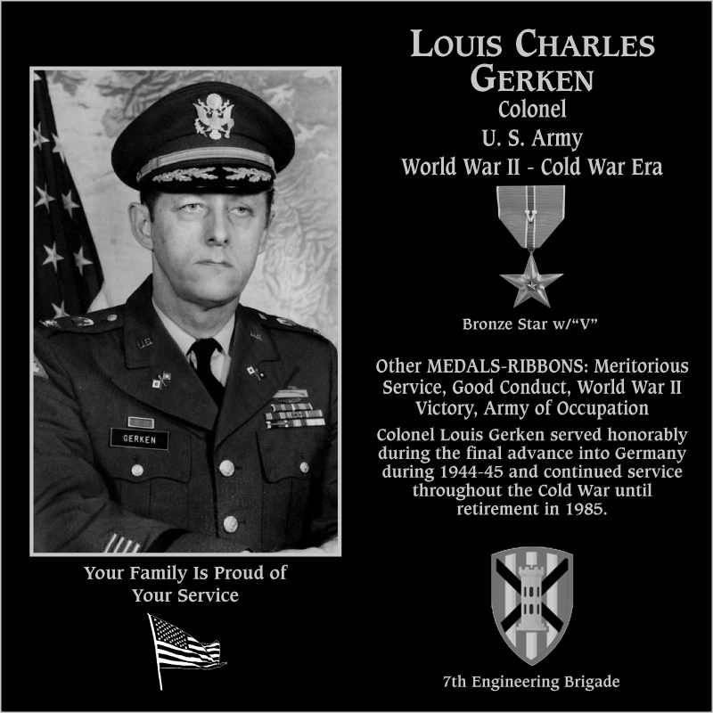 Colonel Louis Charles Gerken Mt. Soledad Virtual Plaque