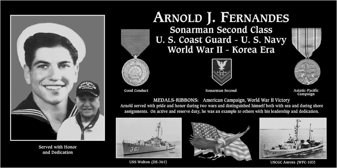 Petty Officer Second Class Arnold J. Fernandes | Mt. Soledad Virtual Plaque