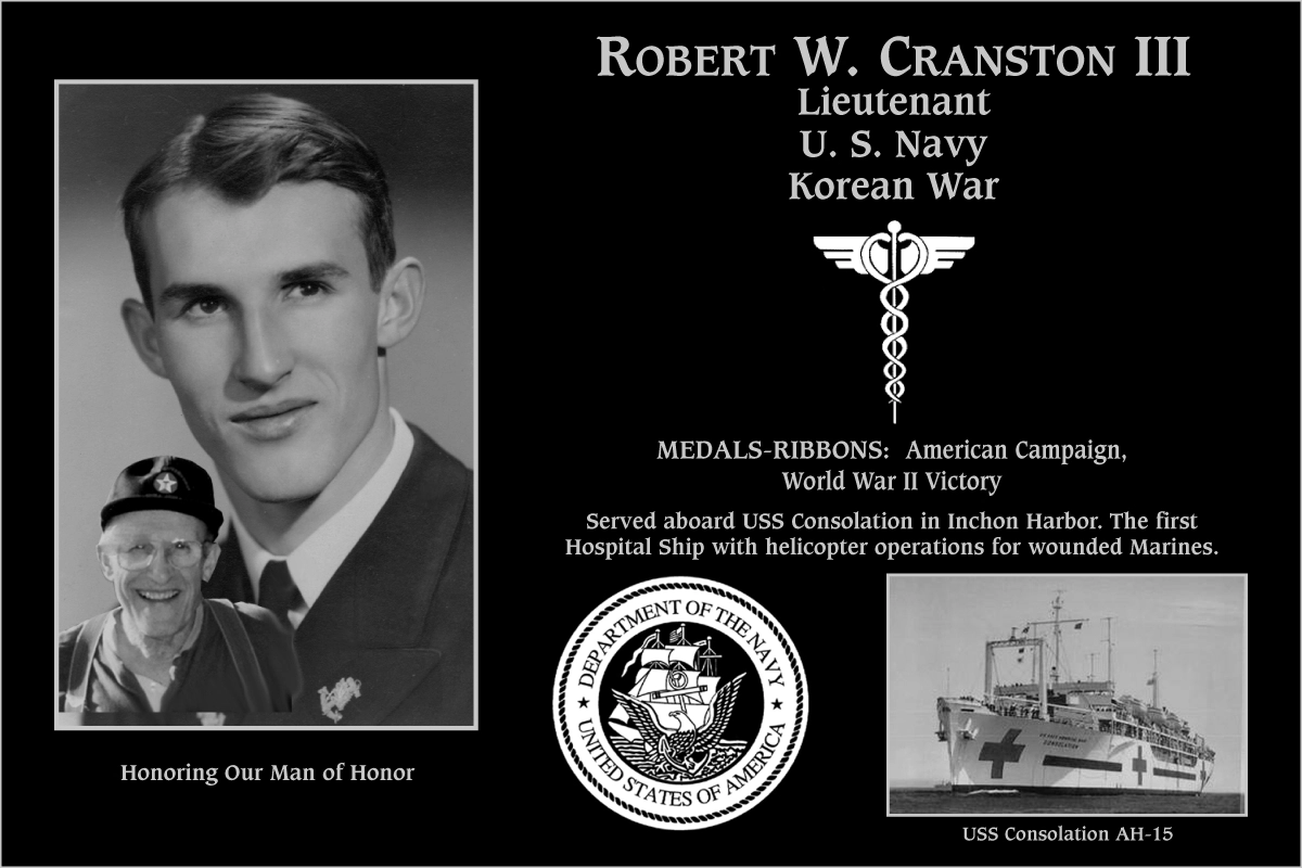 Lieutenant Robert W. Cranston iii | Mt. Soledad Virtual Plaque