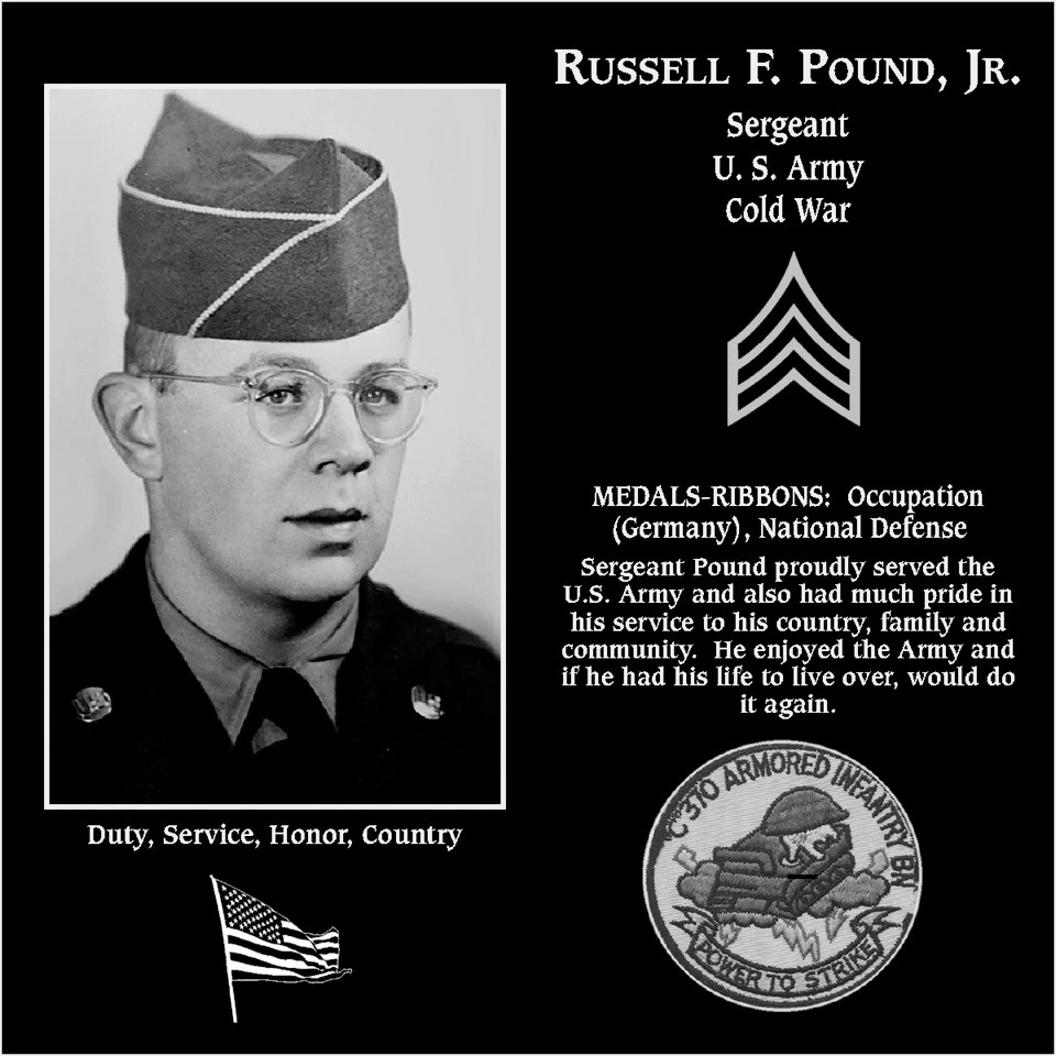 Sergeant Russell F. Pound | Mt. Soledad Virtual Plaque