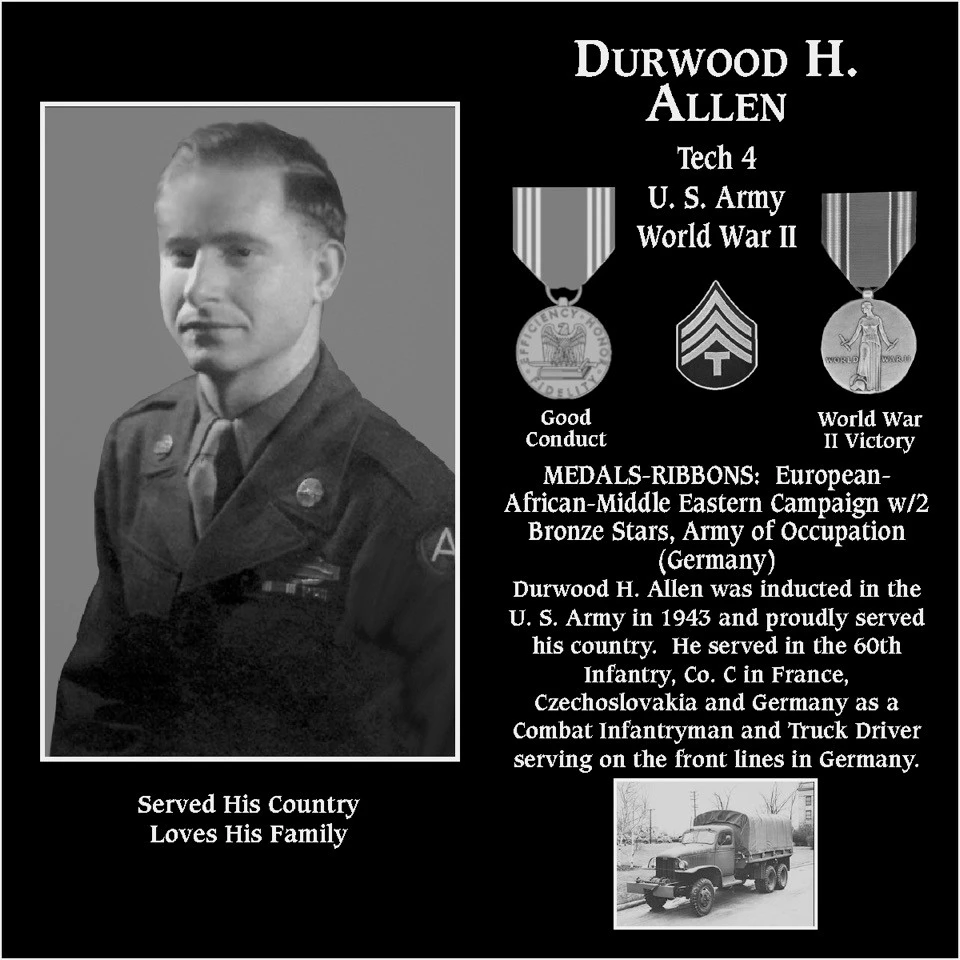 Sergeant Durwood H. Allen | Mt. Soledad Virtual Plaque