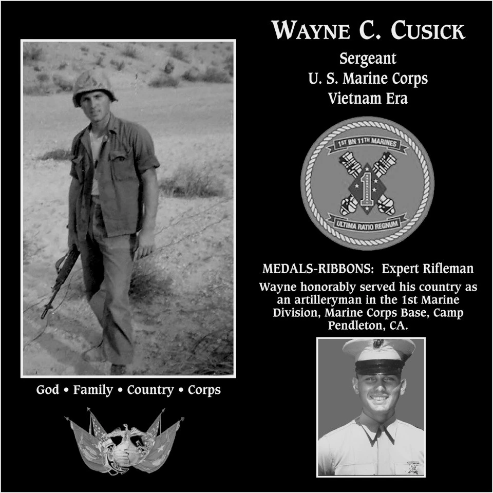 Sergeant Wayne C. Cusick Mt. Soledad Virtual Plaque