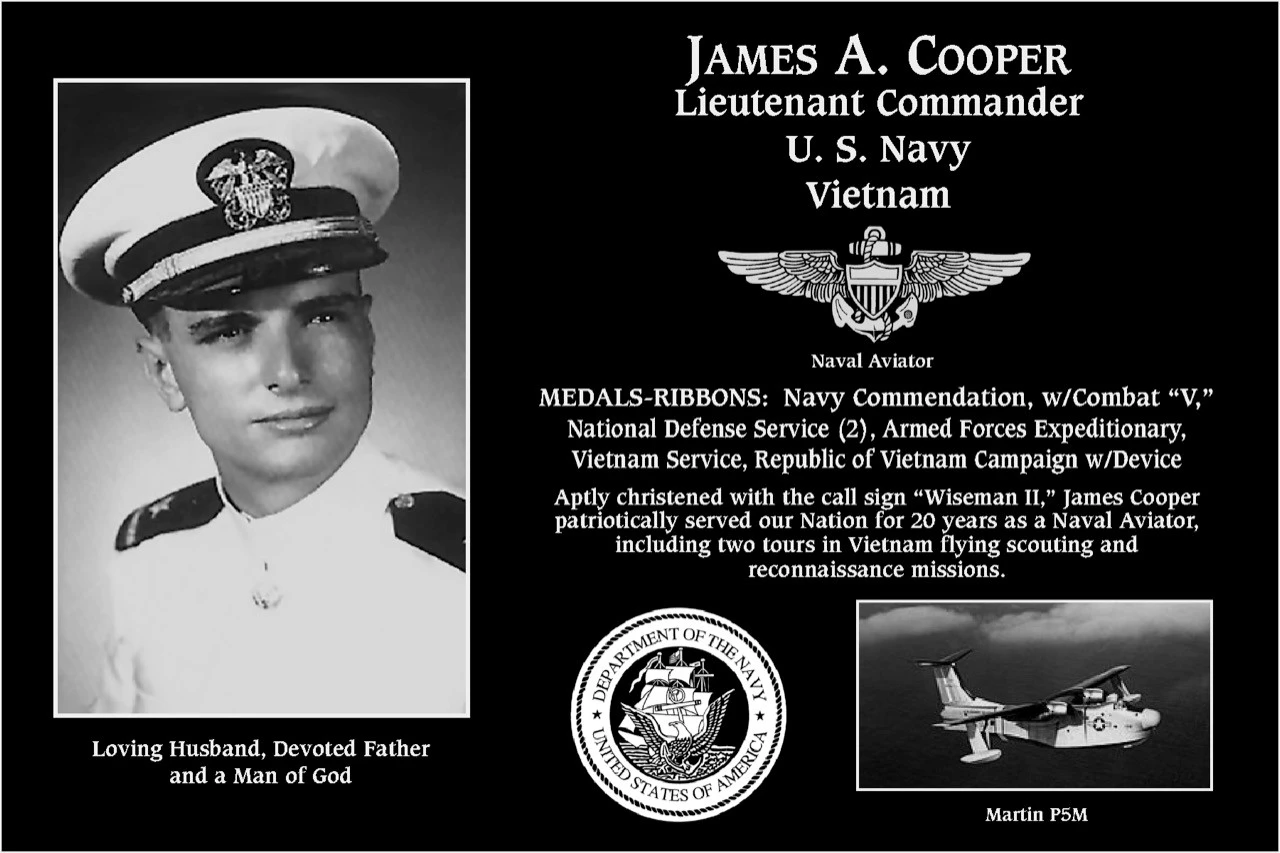 Lieutenant Commander James A. Cooper | Mt. Soledad Virtual Plaque