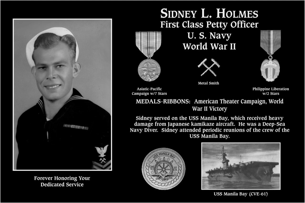 Petty Officer First Class Sidney L. Holmes | Mt. Soledad Virtual Plaque