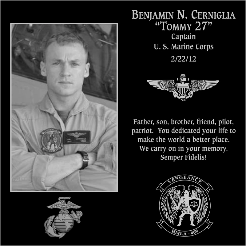 Captain Benjamin N Cerniglia | Mt. Soledad Virtual Plaque