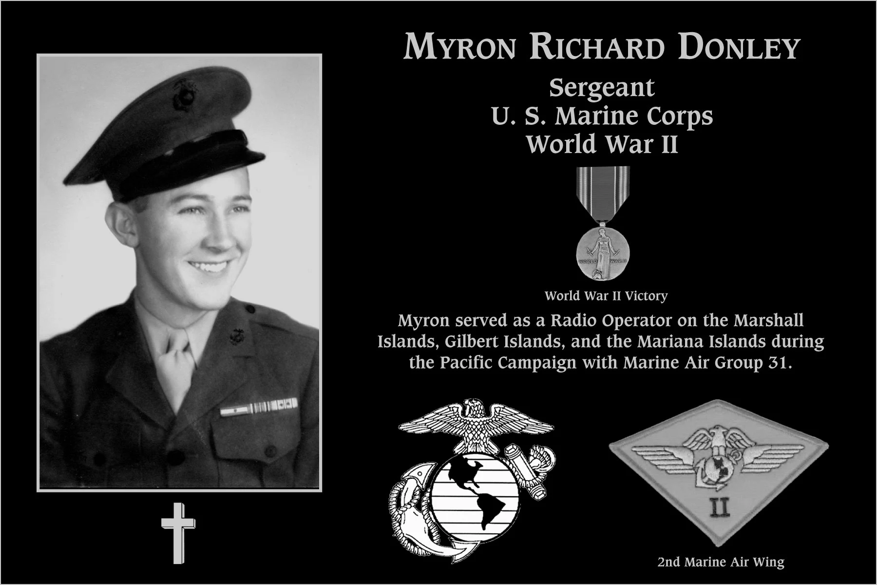 Sergeant Myron Richard Donley | Mt. Soledad Virtual Plaque