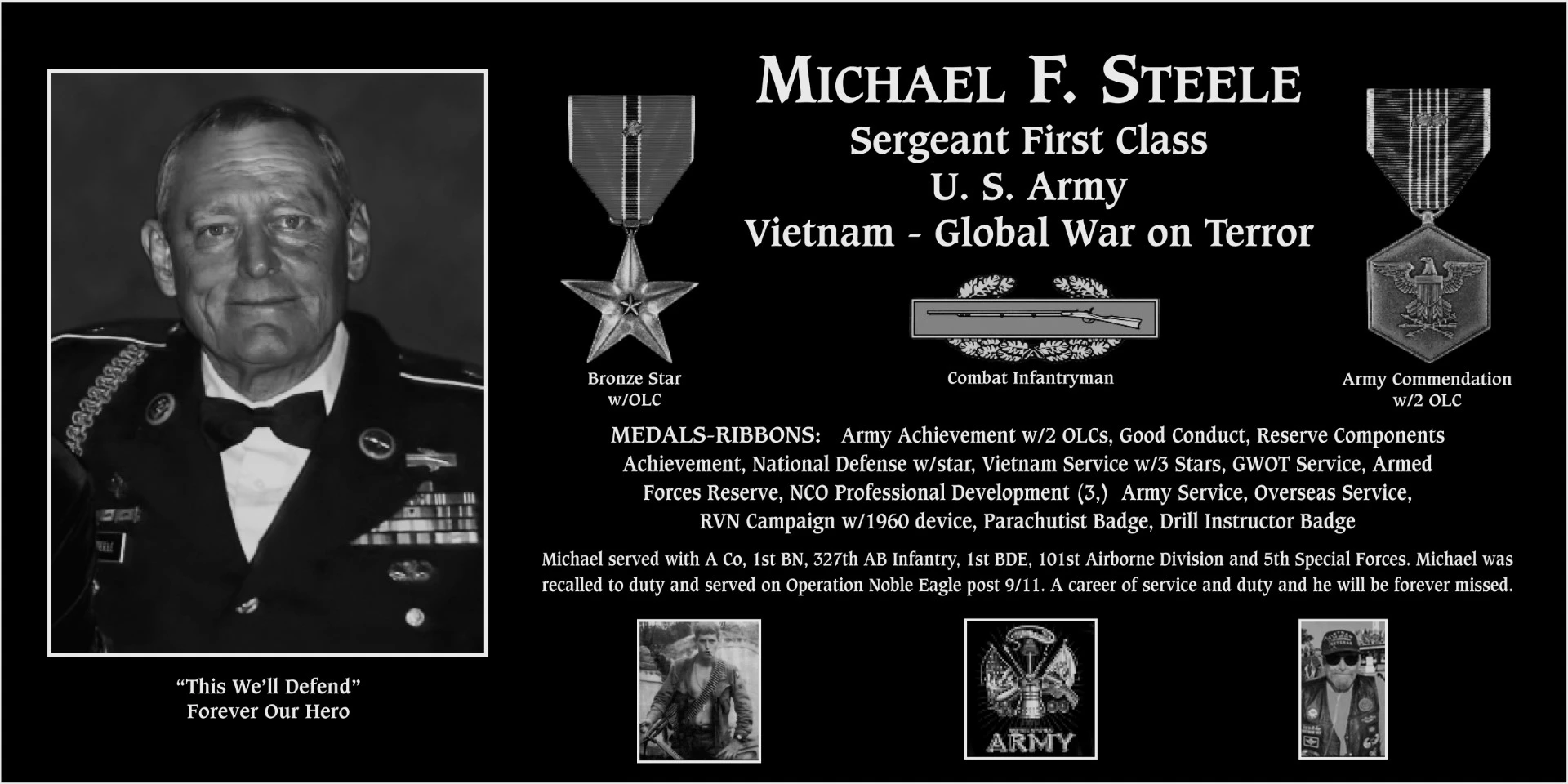 Sergeant First Class Michael F. Steele | Mt. Soledad Virtual Plaque