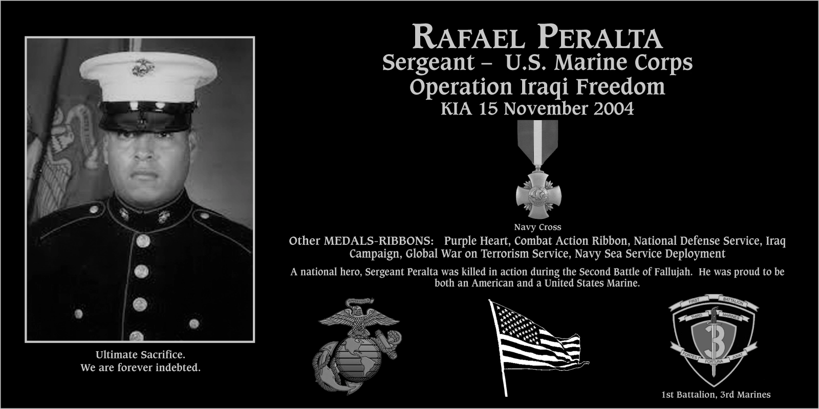 Sergeant Rafael Peralta Mt. Soledad Virtual Plaque