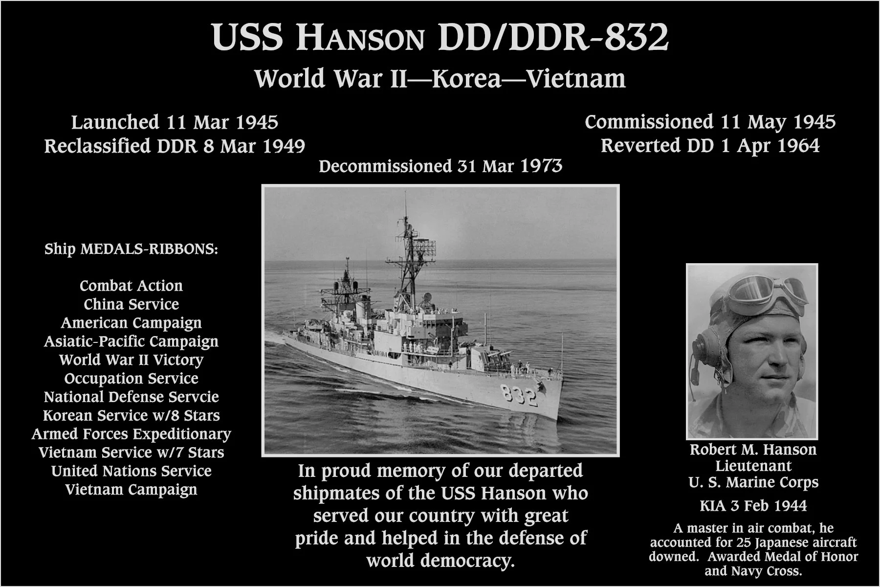 USS Hanson DD/DDR-832