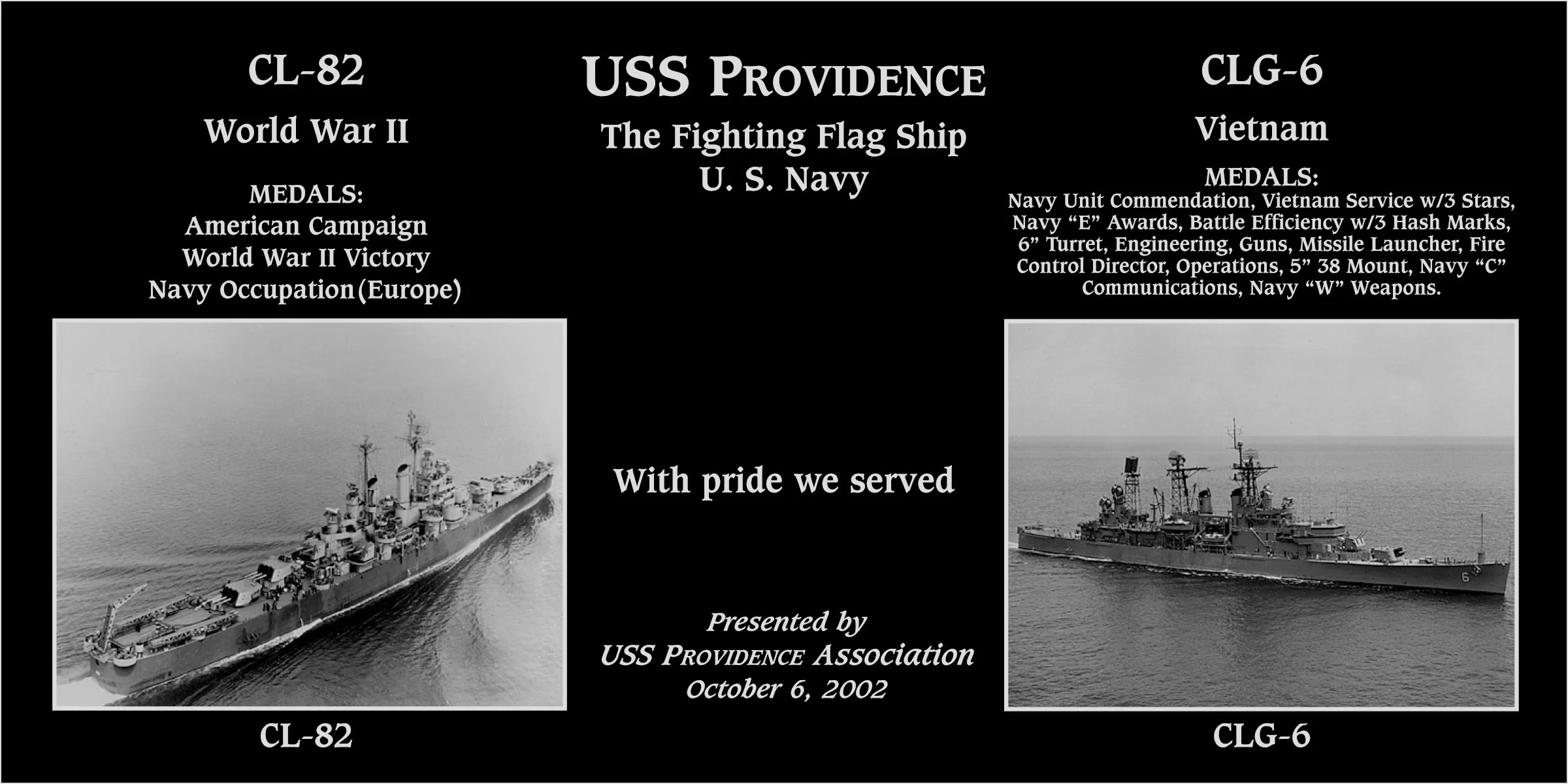 N/A USS Providence | Mt. Soledad Virtual Plaque