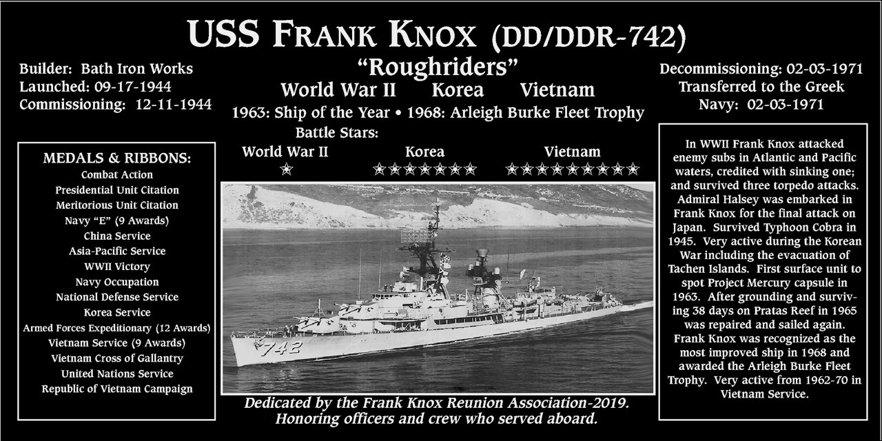 USS Frank Knox DD/DDR-742