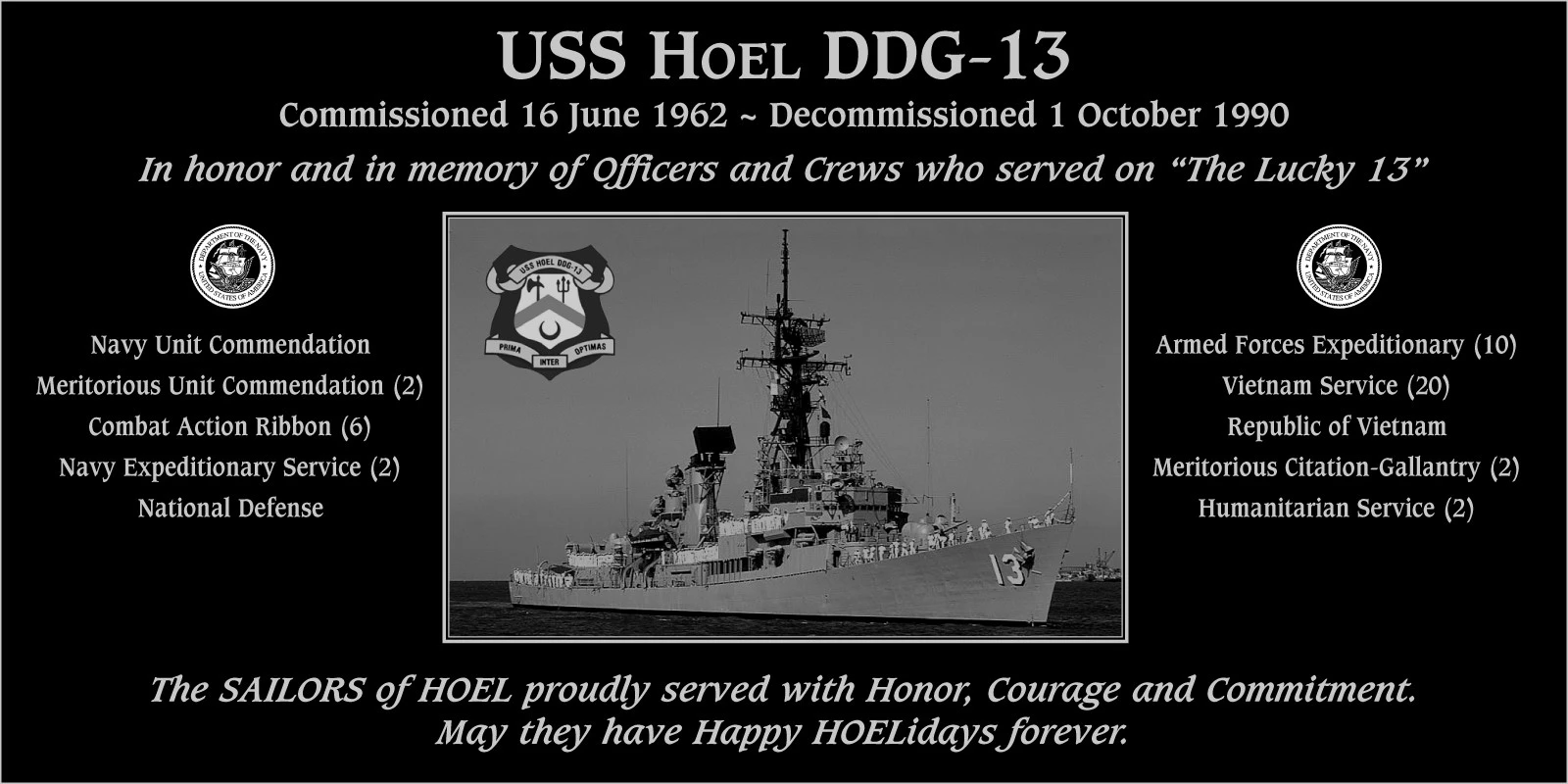 N/A USS Hoel DDG-13 | Mt. Soledad Virtual Plaque