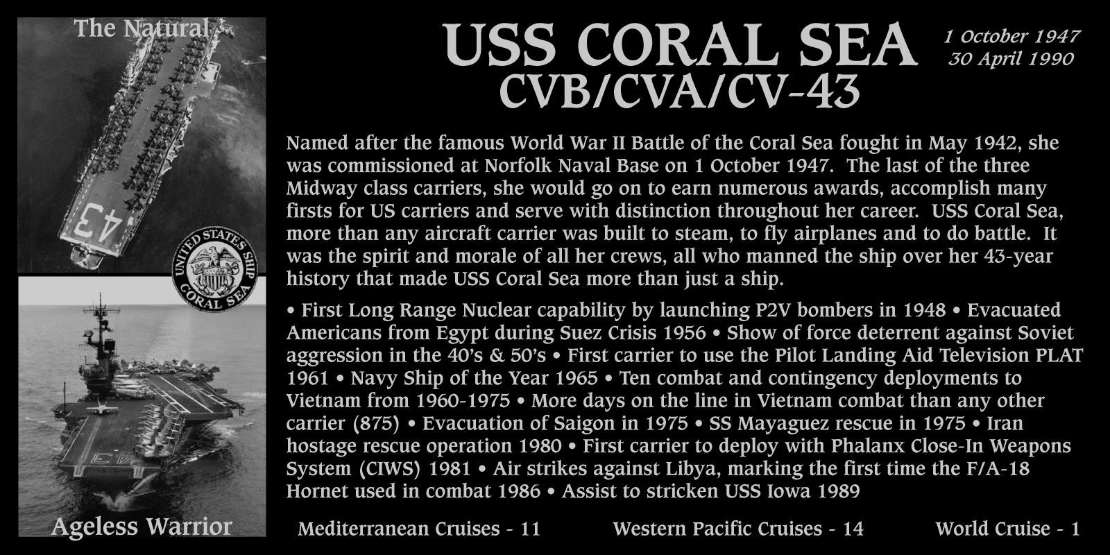 USS Coral Sea CVB CVA CV-43