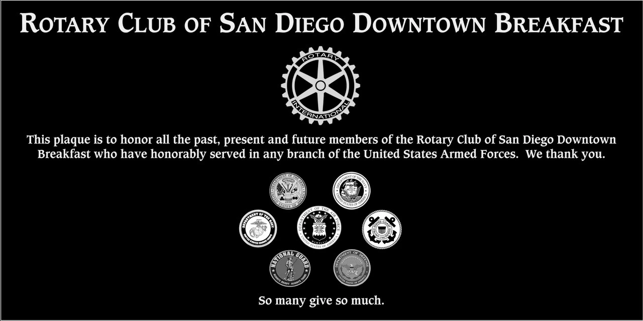 Rotary Club of San Diego Downtown Breakfast